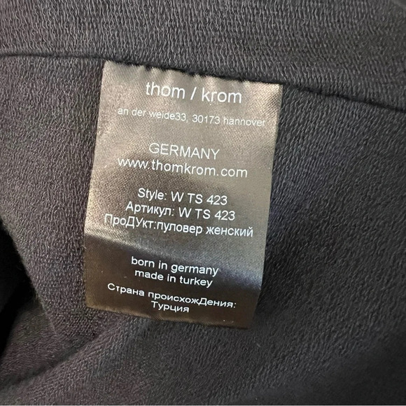 Thom Krom Mockneck Long Sleeve Top Black XS NWT Minimalist Contemporary Edgy - Picture 4 of 5